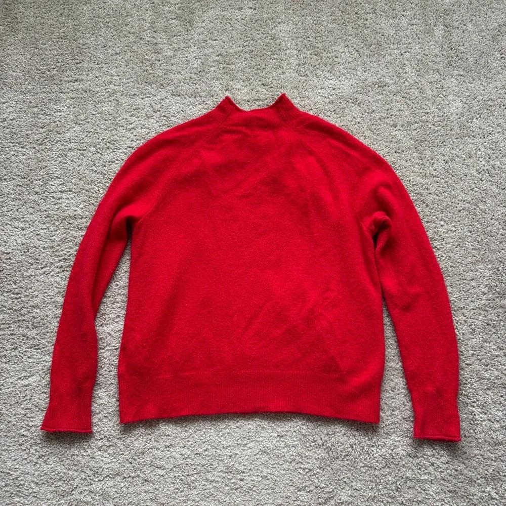 J.Crew Red Merino Wool Alpaca Blend Mock Neck Raglan Sweater Women M